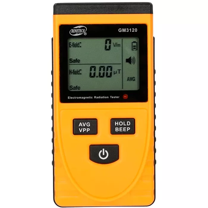 Детектор излучения BENETECH (1~1999 В/м, 0.01~19,99 μt) (GM3120) Детектор излучения BENETECH (1~1999 В/м, 0.01~19,99 μt) (GM3120)