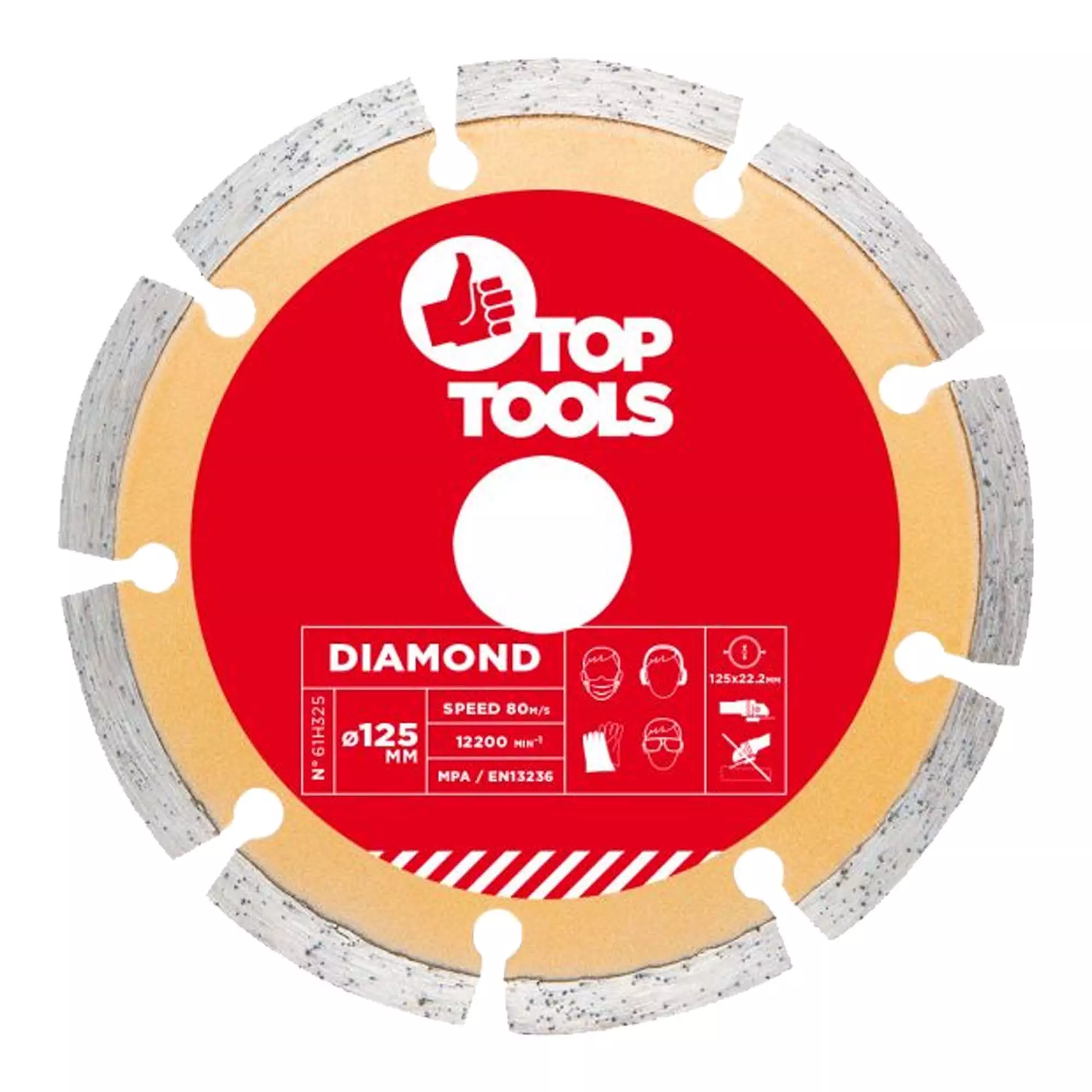 Диск алмазний Top Tools 125 x 22.2мм сегментний (61H325) Диск алмазний Top Tools 125 x 22.2мм сегментний (61H325)