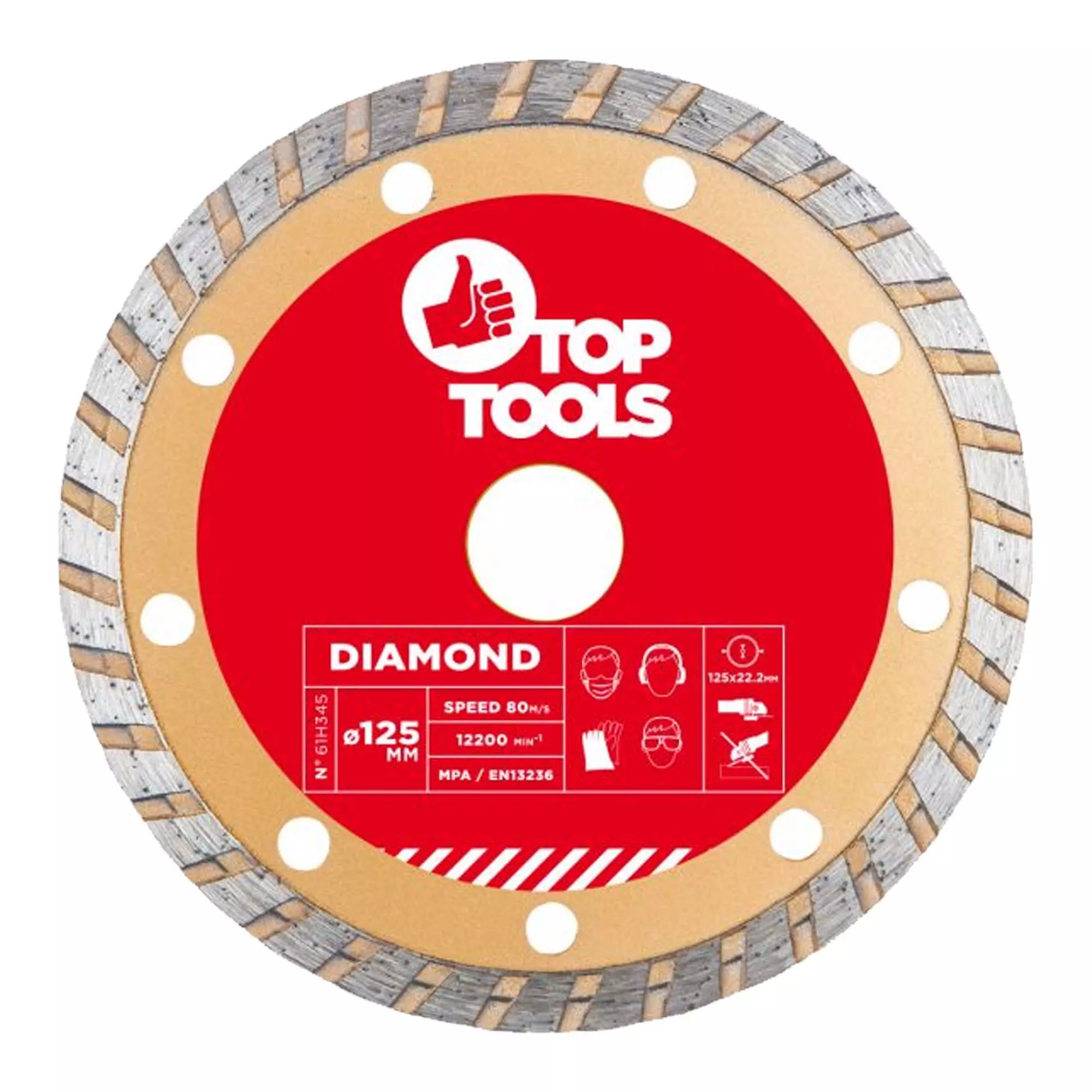 Диск алмазный Top Tools 125 x 22.2мм turbo (61H345)