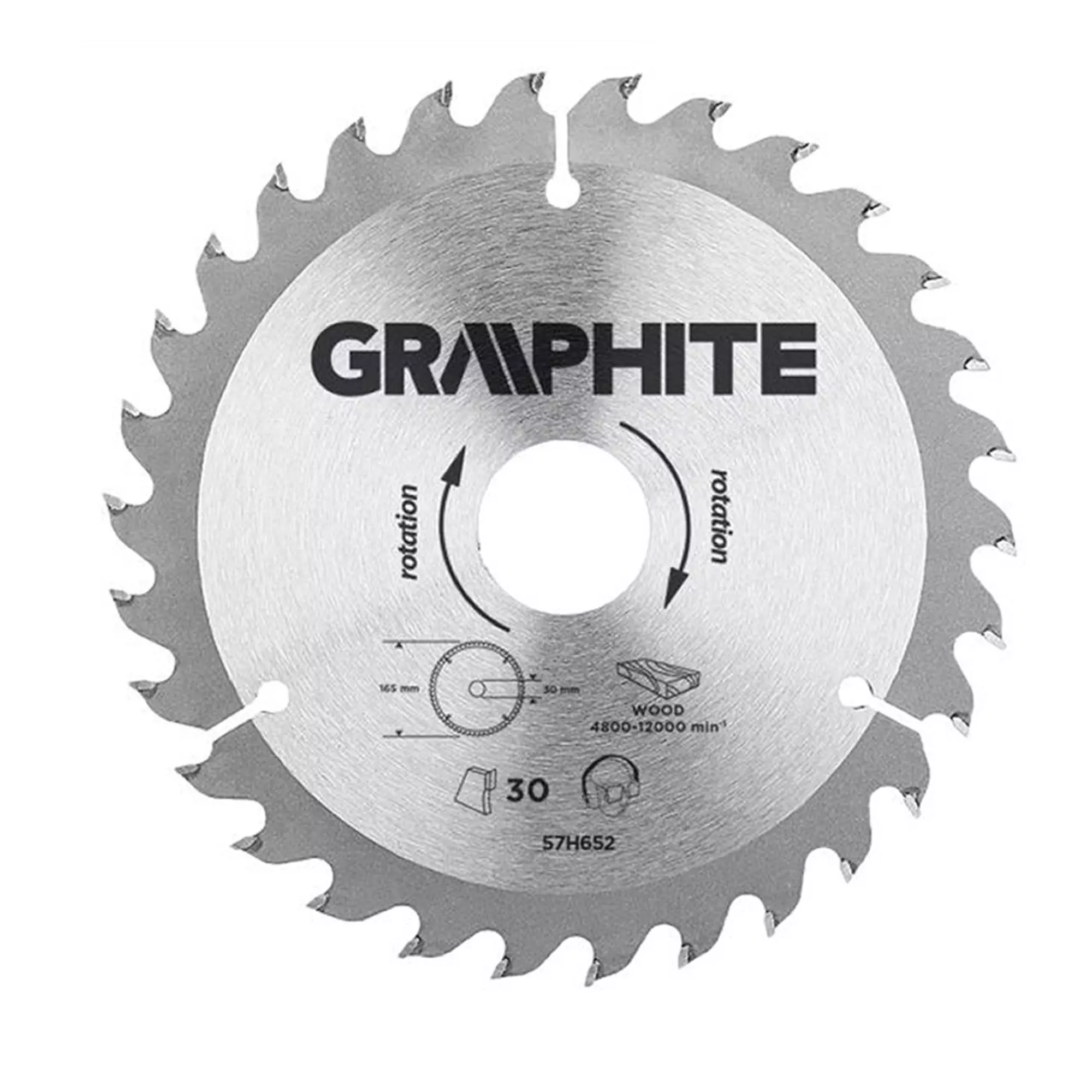 Диск отрезной GRAPHITE 165 x 30 мм, 30 зубьев (57H652)