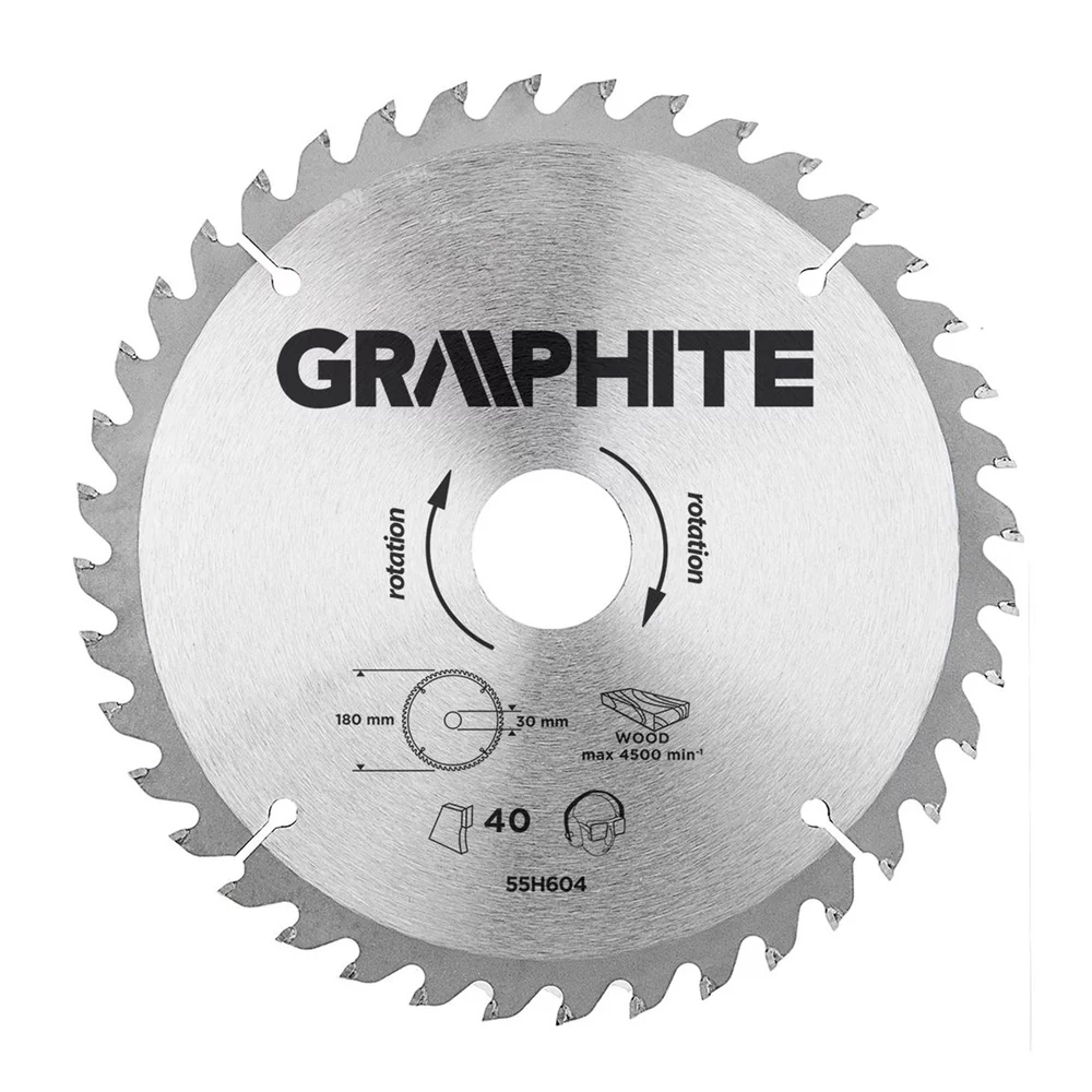 Диск отрезной GRAPHITE 180 x 30 мм 40 зубьев (55H604)