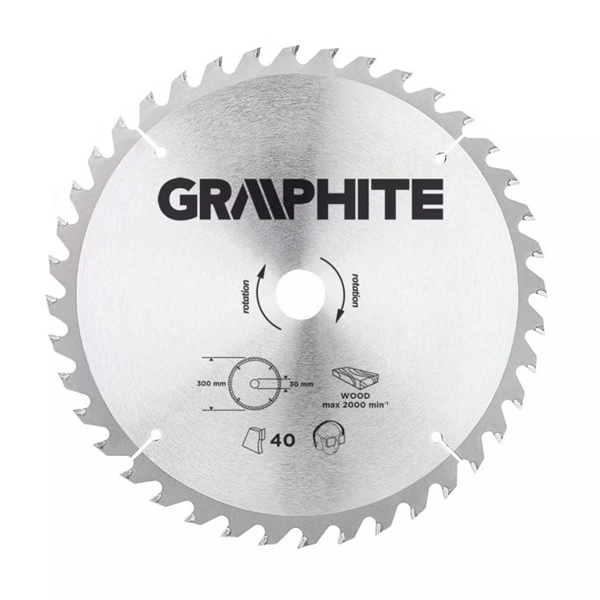 Диск відрізний GRAPHITE 300 x 30 мм 40 зубів (55H606) Диск відрізний GRAPHITE 300 x 30 мм 40 зубів (55H606)