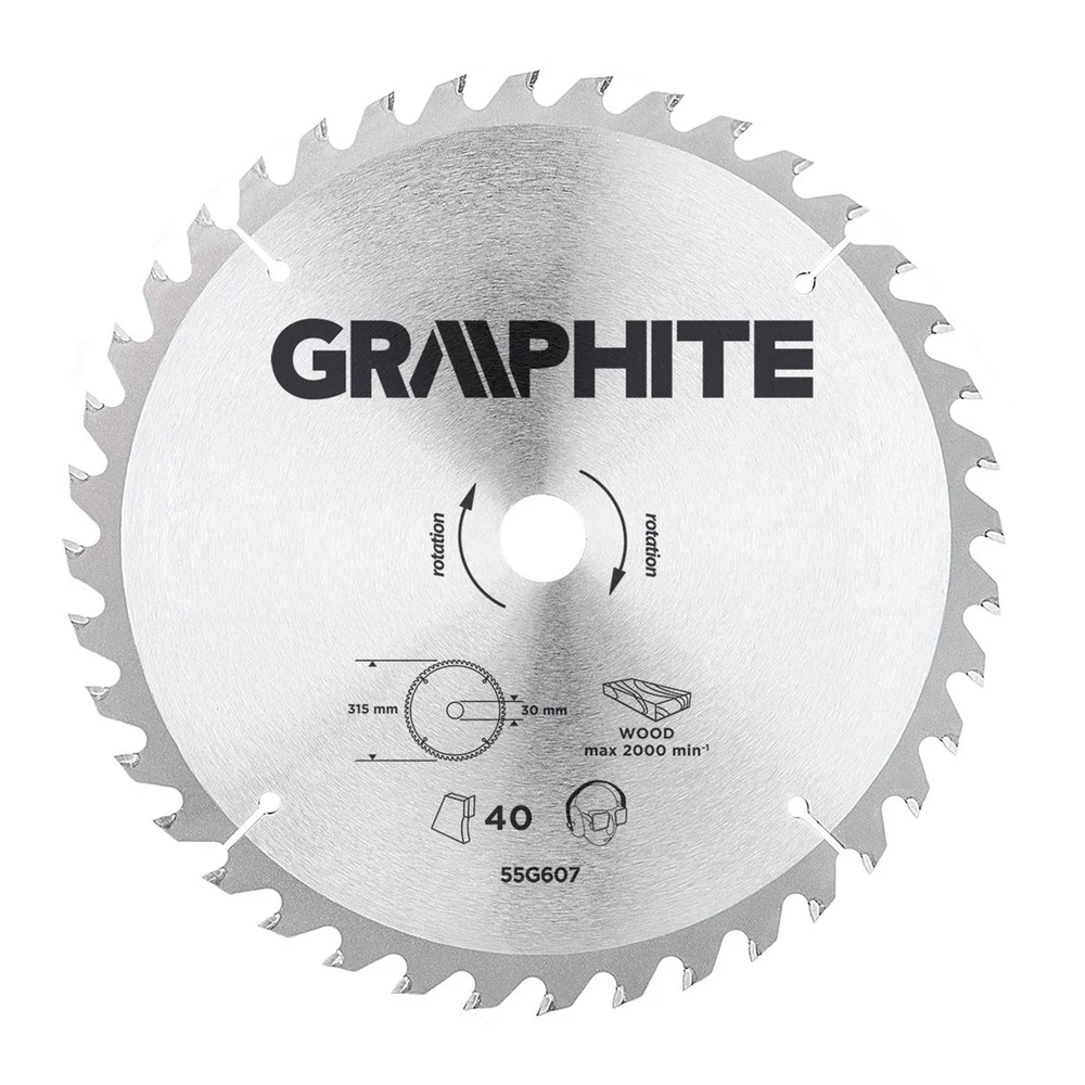 Диск відрізний GRAPHITE 315 x 30 мм 40 зубів (55H607) Диск відрізний GRAPHITE 315 x 30 мм 40 зубів (55H607)