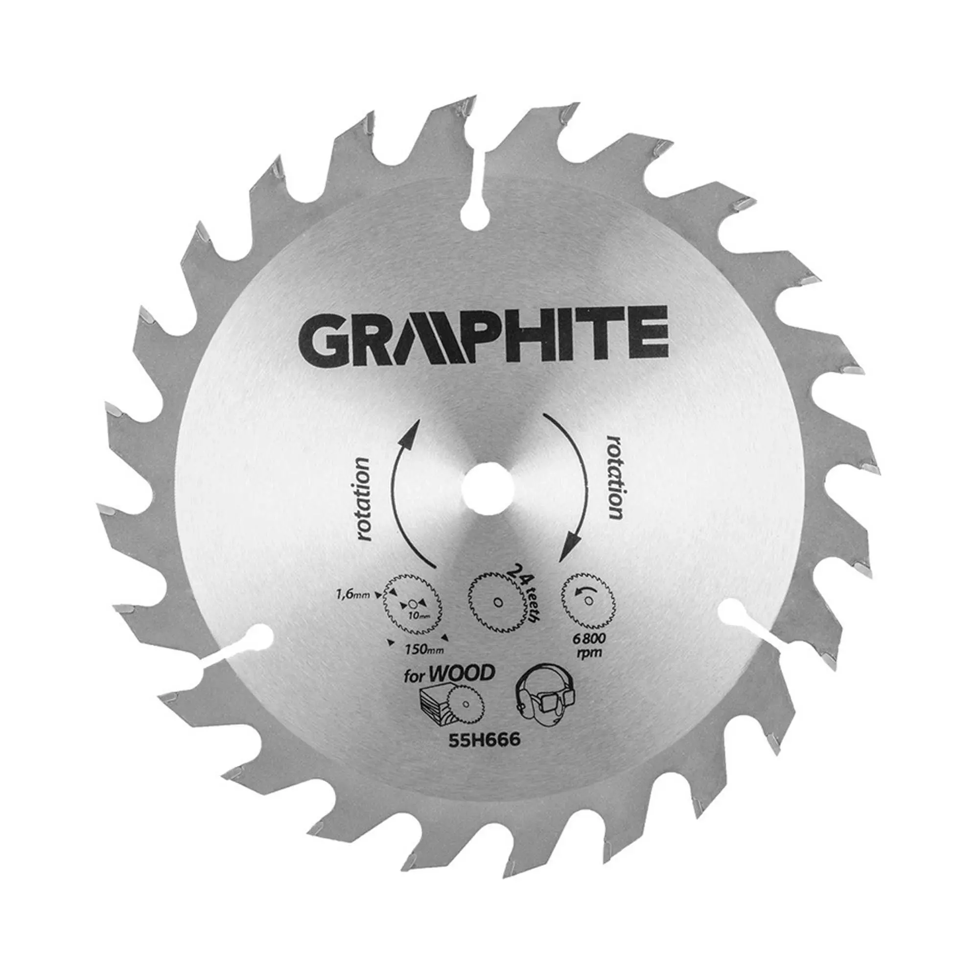 Диск відрізний GRAPHITE карбід кремнію 150 x 10 мм 24 зуба Energy+ (55H666) Диск відрізний GRAPHITE карбід кремнію 150 x 10 мм 24 зуба Energy+ (55H666)