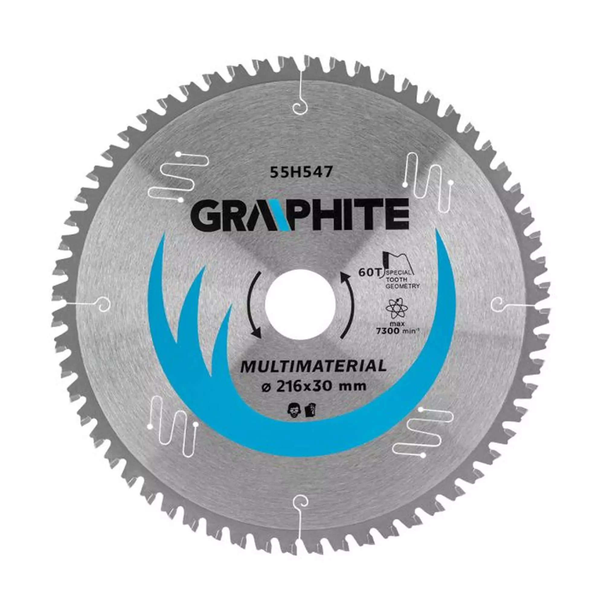 Диск отрезной GRAPHITE карбид кремния 216 x 30 мм 60 зубов универсальный (55h547) Диск отрезной GRAPHITE карбид кремния 216 x 30 мм 60 зубов универсальный (55h547)