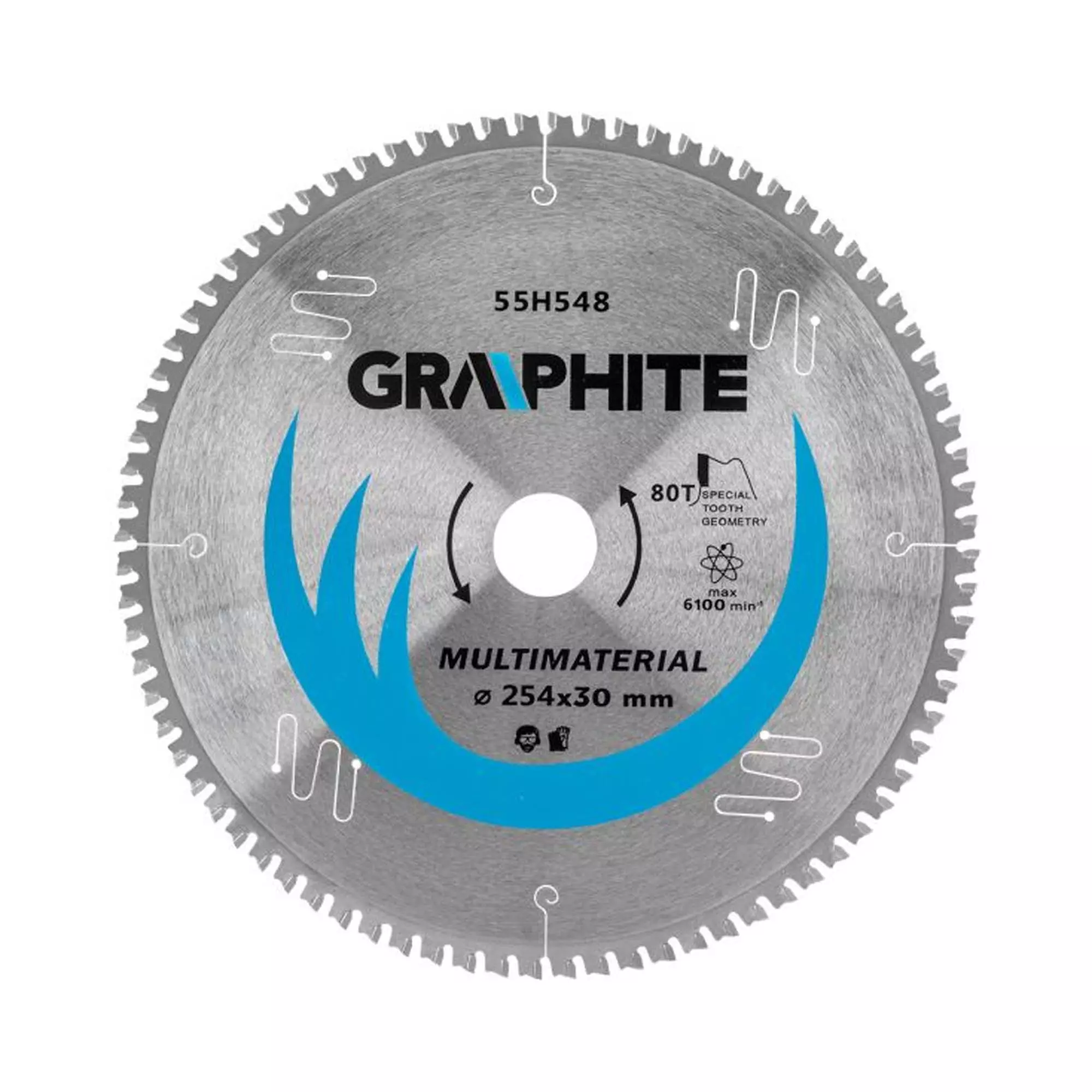 Диск отрезной GRAPHITE карбид кремния 254 x 30 мм 80 зубов универсальный (55h548) Диск отрезной GRAPHITE карбид кремния 254 x 30 мм 80 зубов универсальный (55h548)