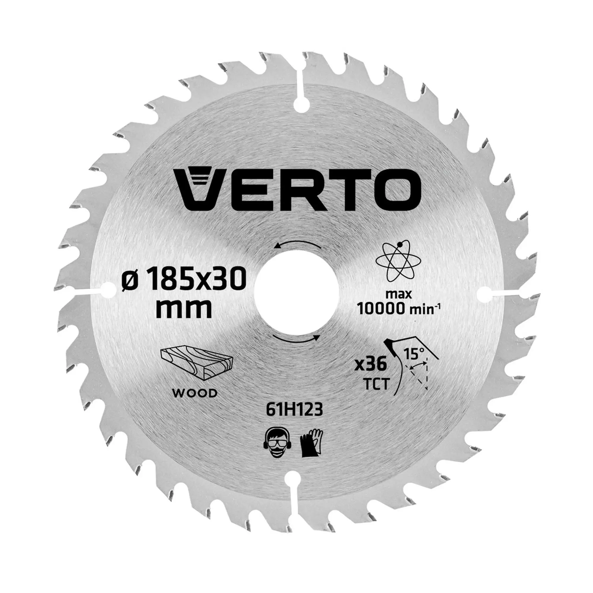 Диск відрізний VERTO 185 x 30 мм, 36 зубів (61H123) Диск відрізний VERTO 185 x 30 мм, 36 зубів (61H123)