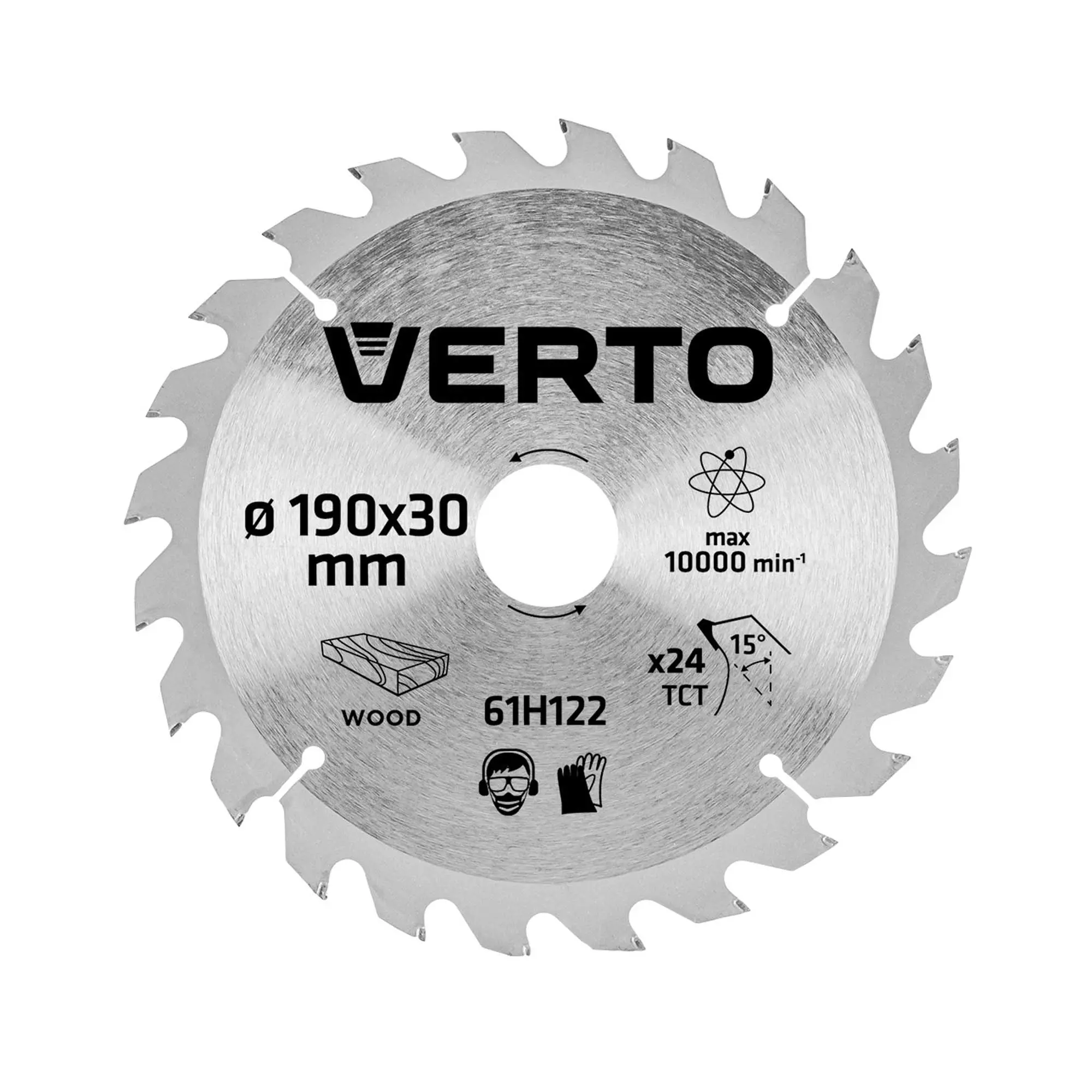 Диск отрезной VERTO 190 x 30 мм, 24 зуба (61H122) Диск отрезной VERTO 190 x 30 мм, 24 зуба (61H122)