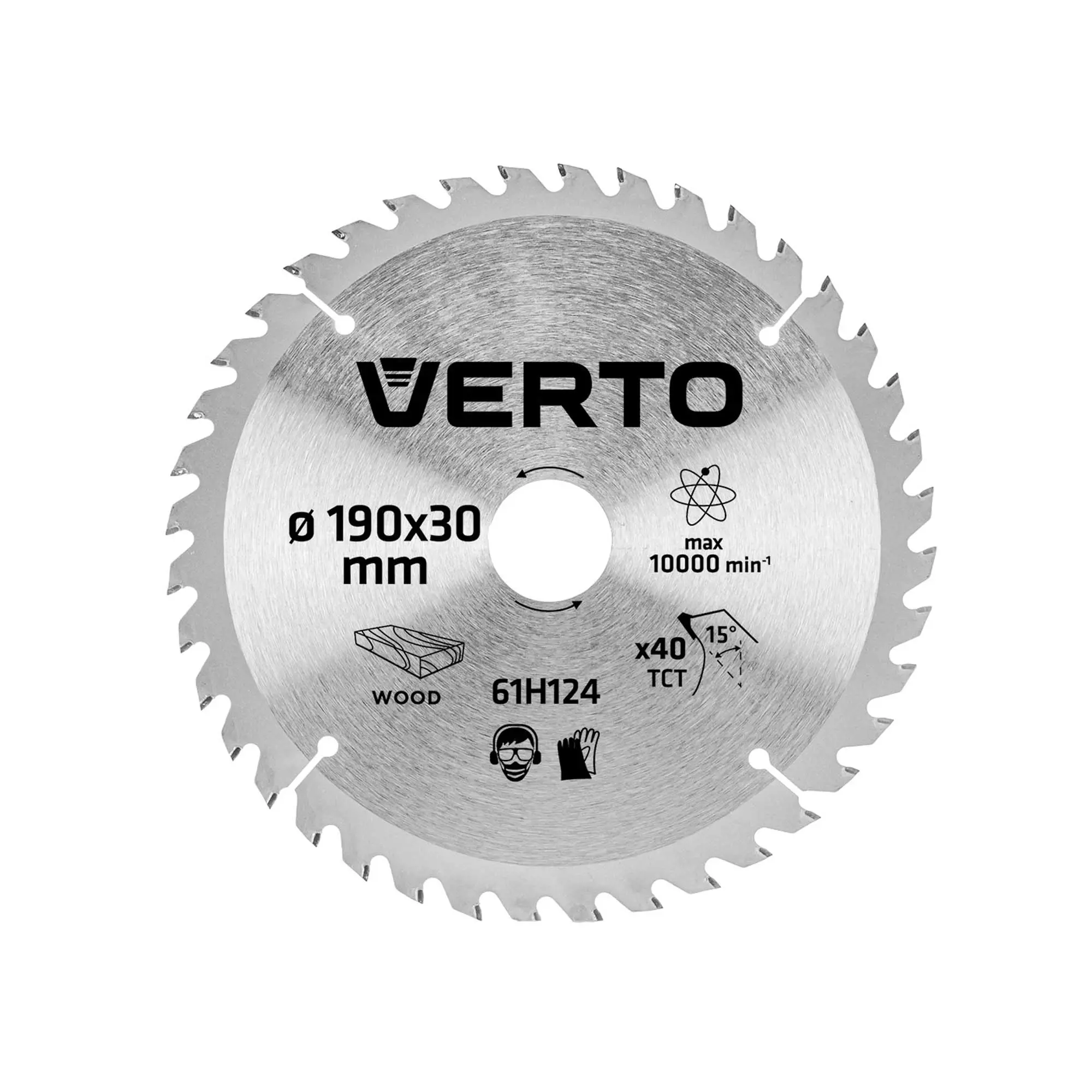 Диск відрізний VERTO 190 x 30 мм, 40 зубів (61H124) Диск відрізний VERTO 190 x 30 мм, 40 зубів (61H124)