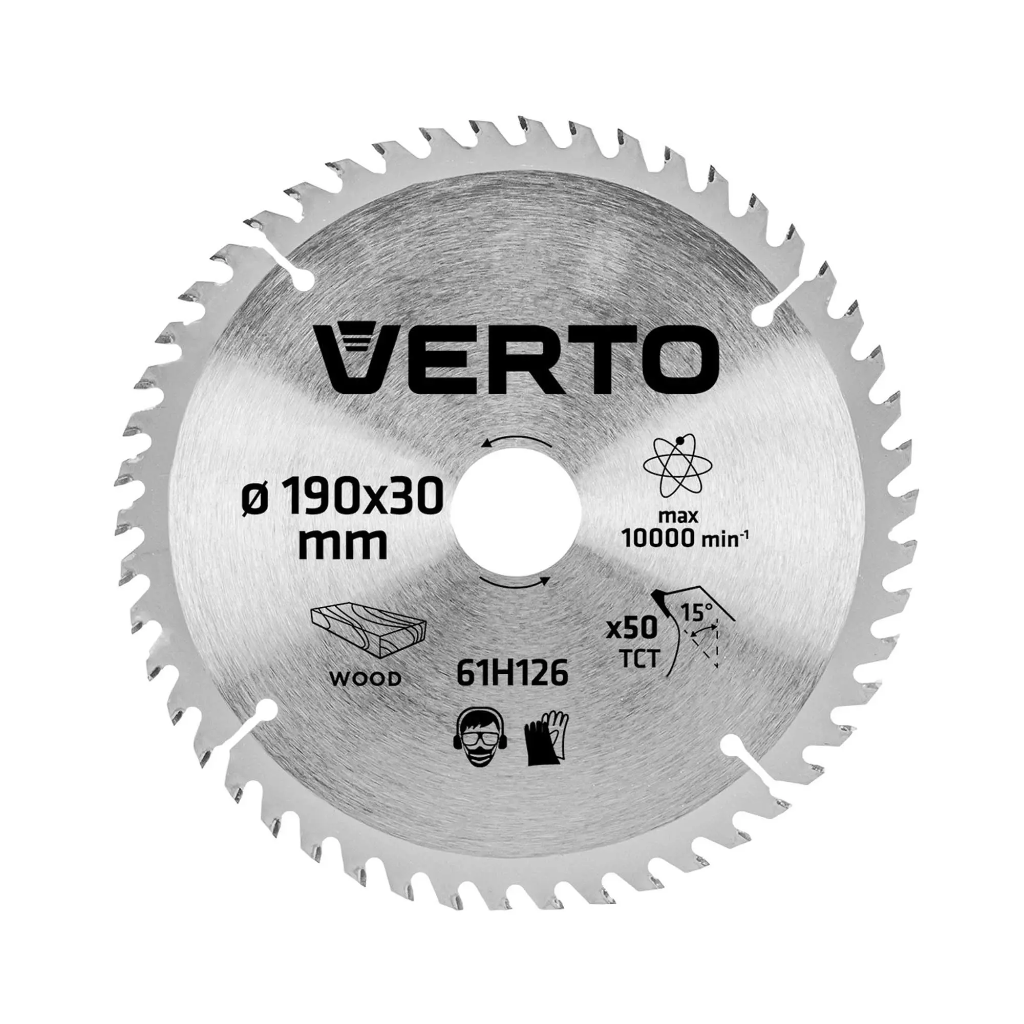Диск відрізний VERTO 190 x 30 мм, 50 зубів (61H126)