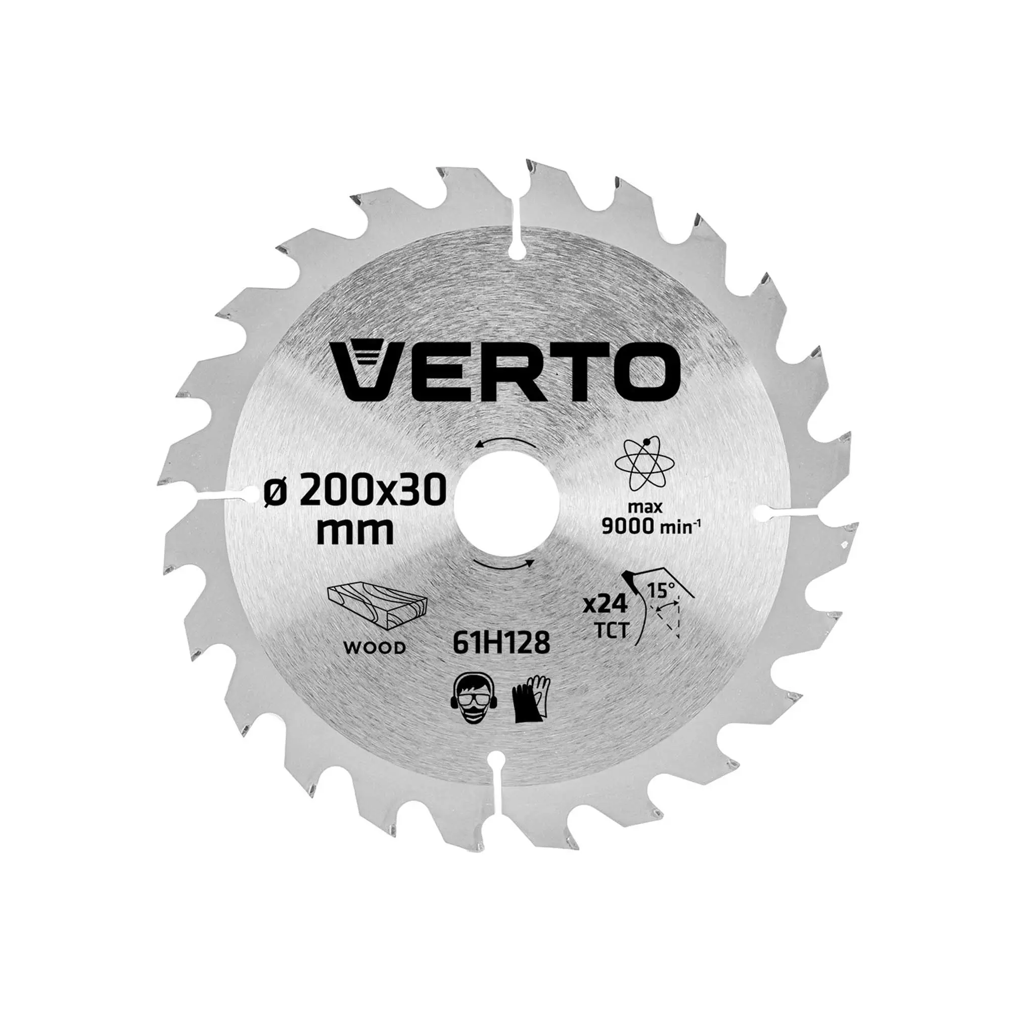 Диск відрізний VERTO 200 x 30 мм, 24 зуби (61H128) Диск відрізний VERTO 200 x 30 мм, 24 зуби (61H128)