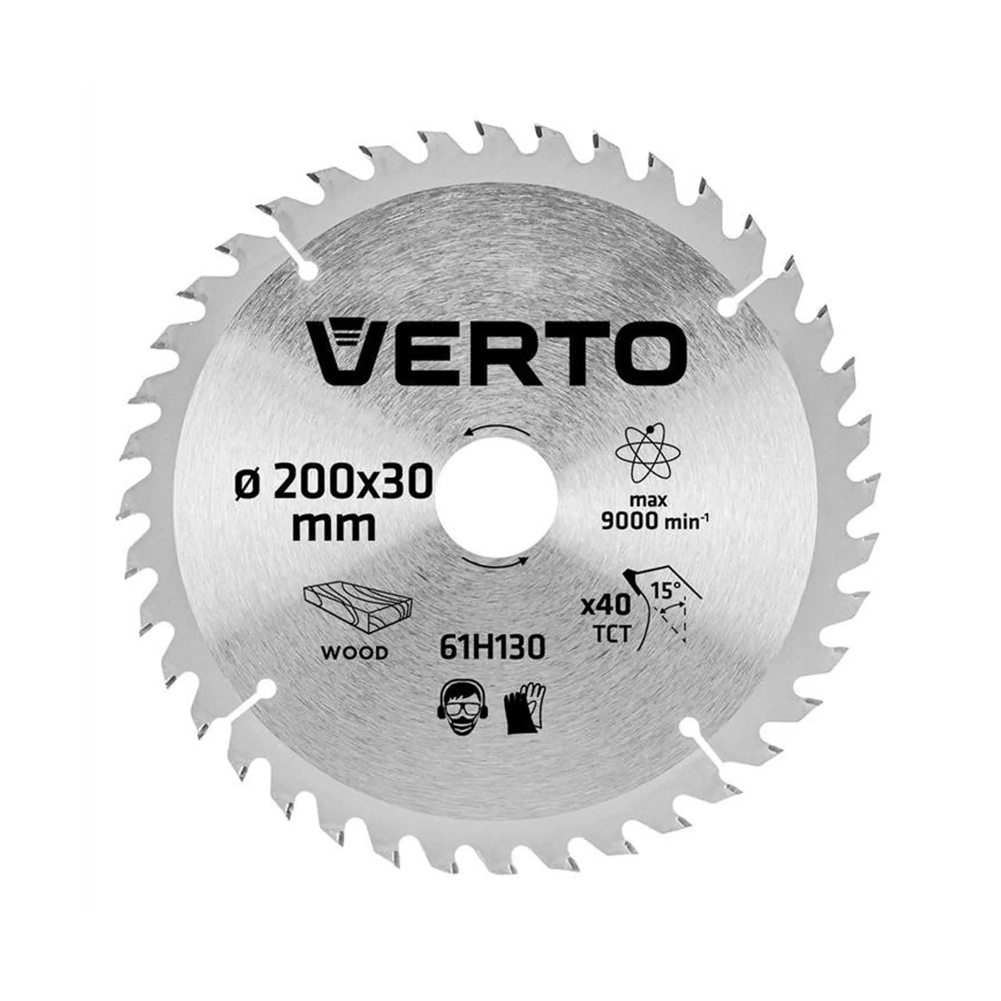 Диск відрізний VERTO 200 x 30 мм, 40 зубів (61H130) Диск відрізний VERTO 200 x 30 мм, 40 зубів (61H130)