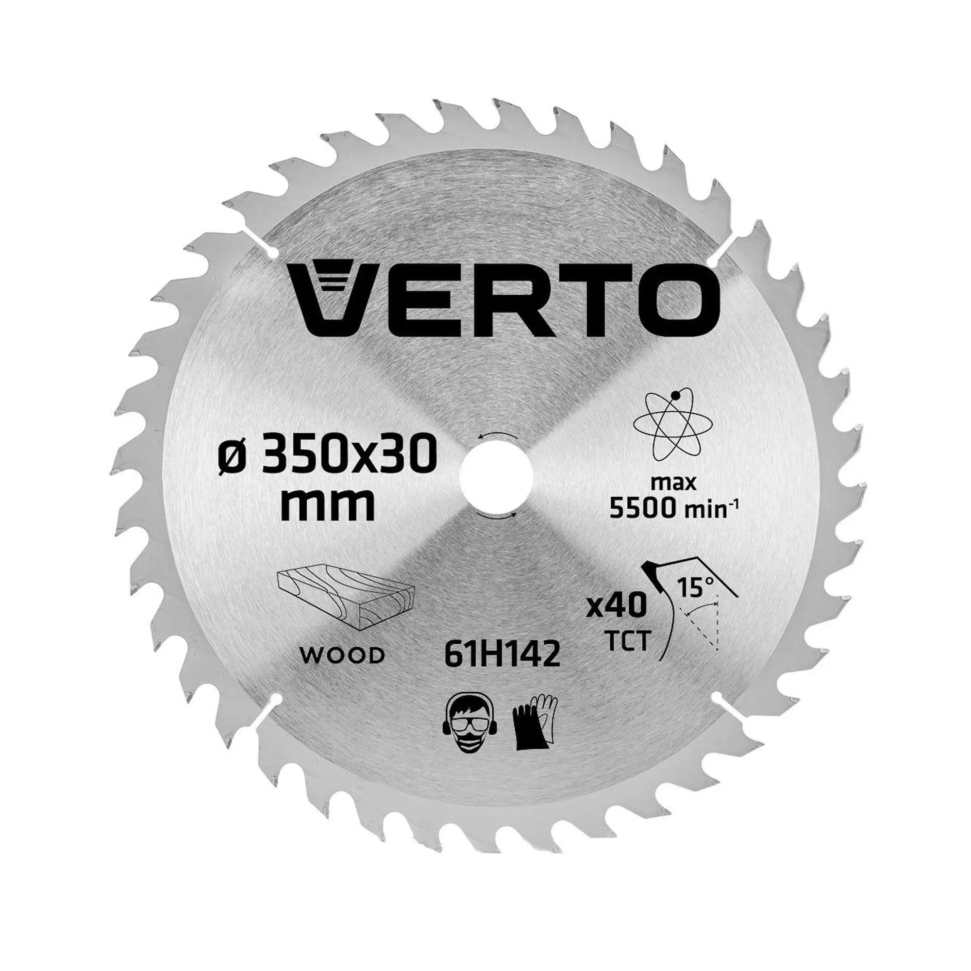 Диск відрізний VERTO 350 x 30 мм, 40 зубів (61H142) Диск відрізний VERTO 350 x 30 мм, 40 зубів (61H142)