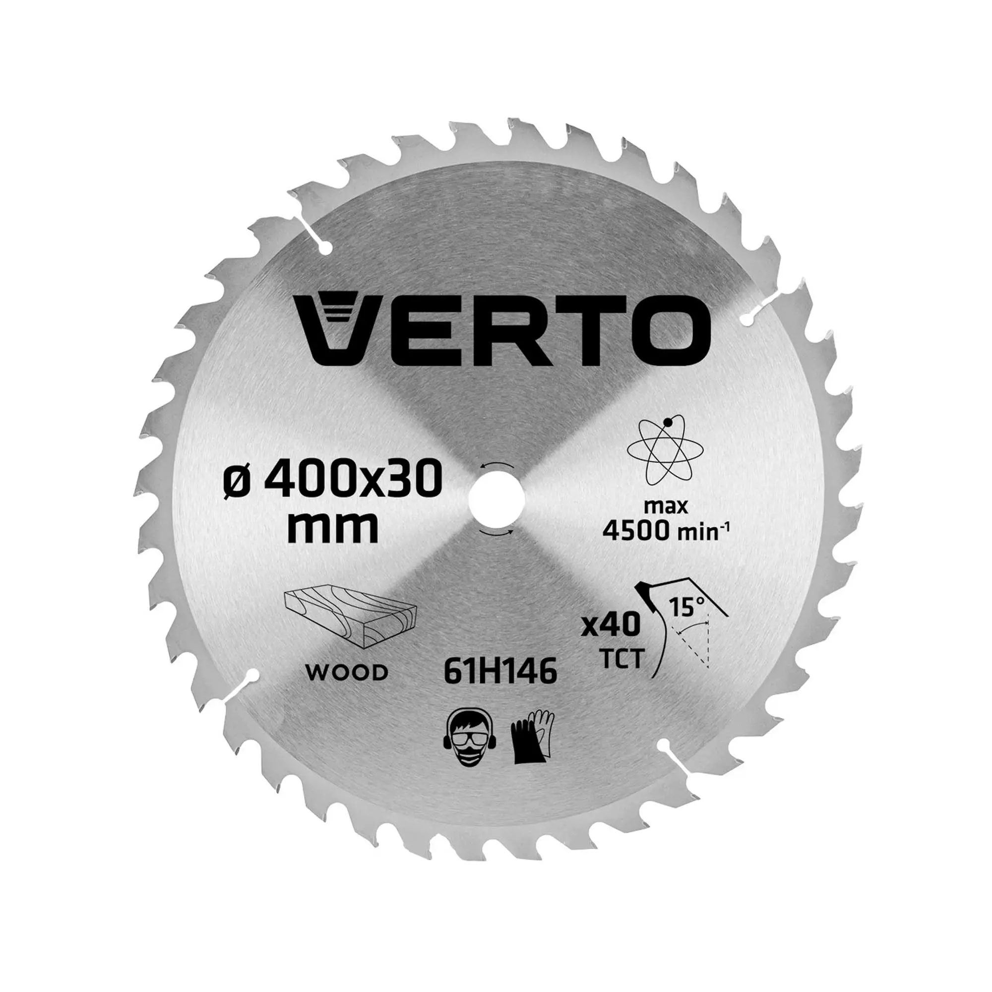 Диск відрізний VERTO 400 x 30 мм, 40 зубів (61H146) Диск відрізний VERTO 400 x 30 мм, 40 зубів (61H146)