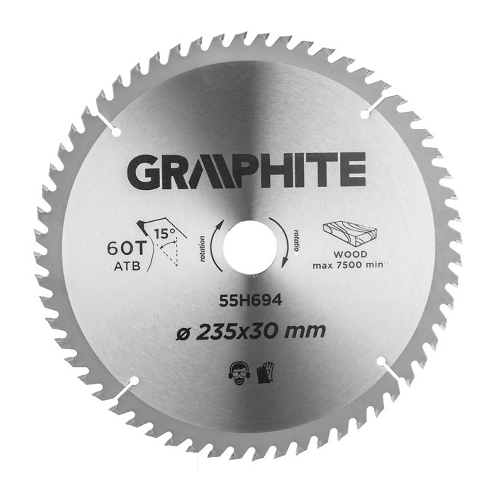 Диск пильний GRAPHITE 235*30 мм 60 зубів (55H694) Диск пильний GRAPHITE 235*30 мм 60 зубів (55H694)