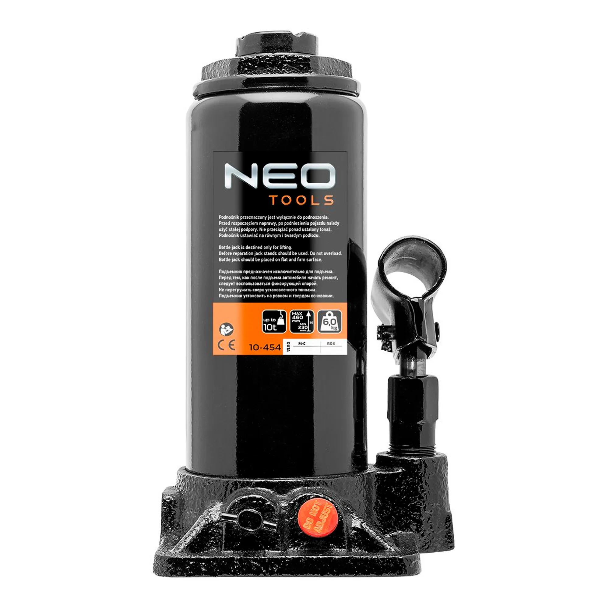 Домкрат NEO TOOLS гидравлический бутылочный 10 т 230-460 мм (10-454)