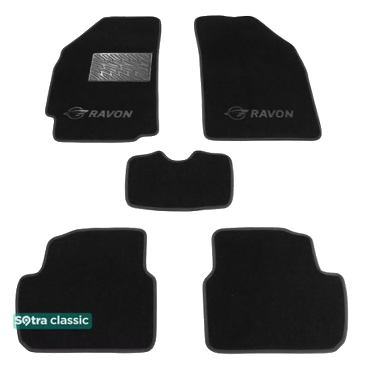 Двухслойные коврики Sotra Classic 7mm Black для Daewoo Ravon R2 (mkI) 2015-> (ST 08621-GD-Black)