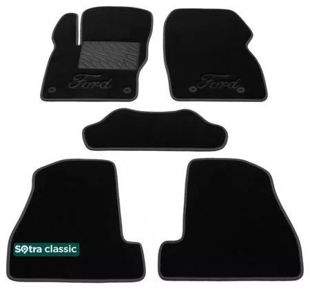 Двошарові килимки Sotra Classic 7mm Black для Ford Focus US (mkIII) 2010-2014