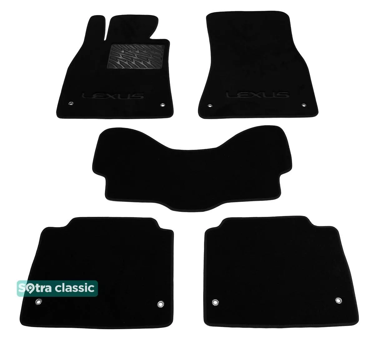 Двошарові килимки Sotra Classic 7mm Black для Lexus LS (XF40)(mkIV) 2006-2017 Двошарові килимки Sotra Classic 7mm Black для Lexus LS (XF40)(mkIV) 2006-2017