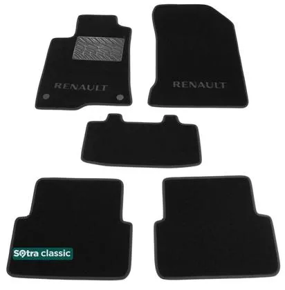 Двошарові килимки Sotra Classic 7mm Black для Renault Laguna (mkIII) 2007-2015 Двошарові килимки Sotra Classic 7mm Black для Renault Laguna (mkIII) 2007-2015