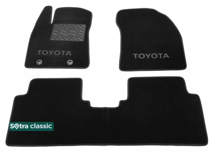 Двухслойные коврики Sotra Classic 7mm Black для Toyota Avensis (T270)(mkIII) 2009->