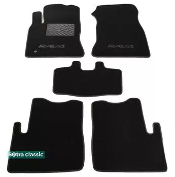Двухслойные коврики Sotra Classic 7mm Black для Toyota RAV4 (5-дв.)(ХА20)(mkII) 2000-2004