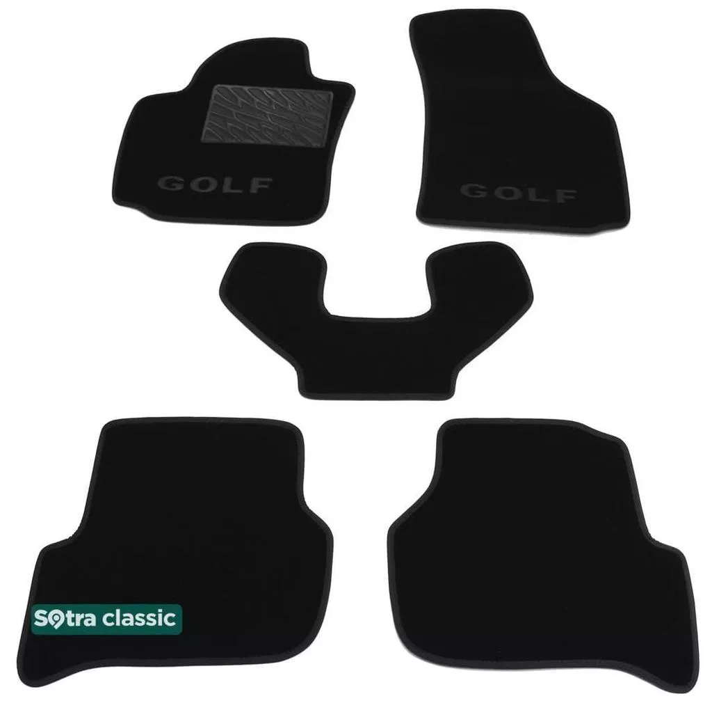Двошарові килимки Sotra Classic 7mm Black для Volkswagen Golf Plus (mkV-mkVI) 2005-2015 Двошарові килимки Sotra Classic 7mm Black для Volkswagen Golf Plus (mkV-mkVI) 2005-2015