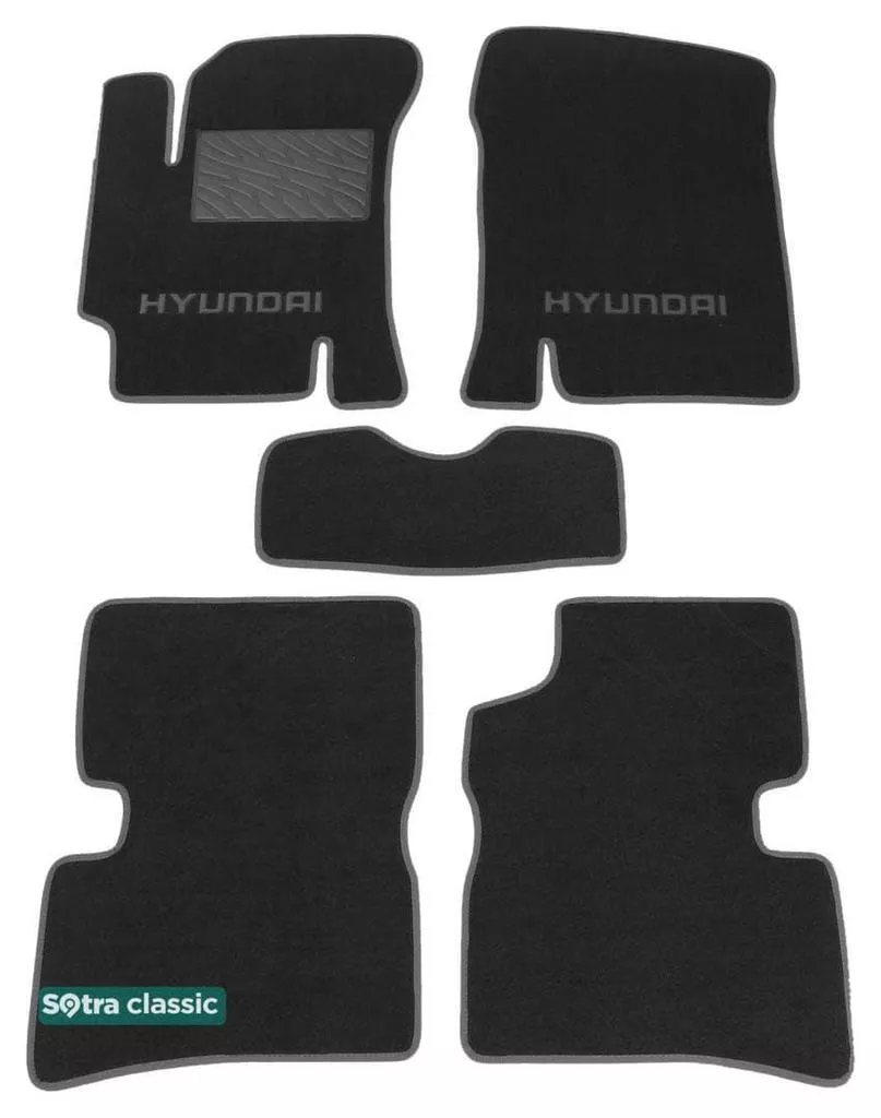 Двухслойные коврики Sotra Classic 7mm Grey для Hyundai Accent (MC)(mkII) 2006-2010
