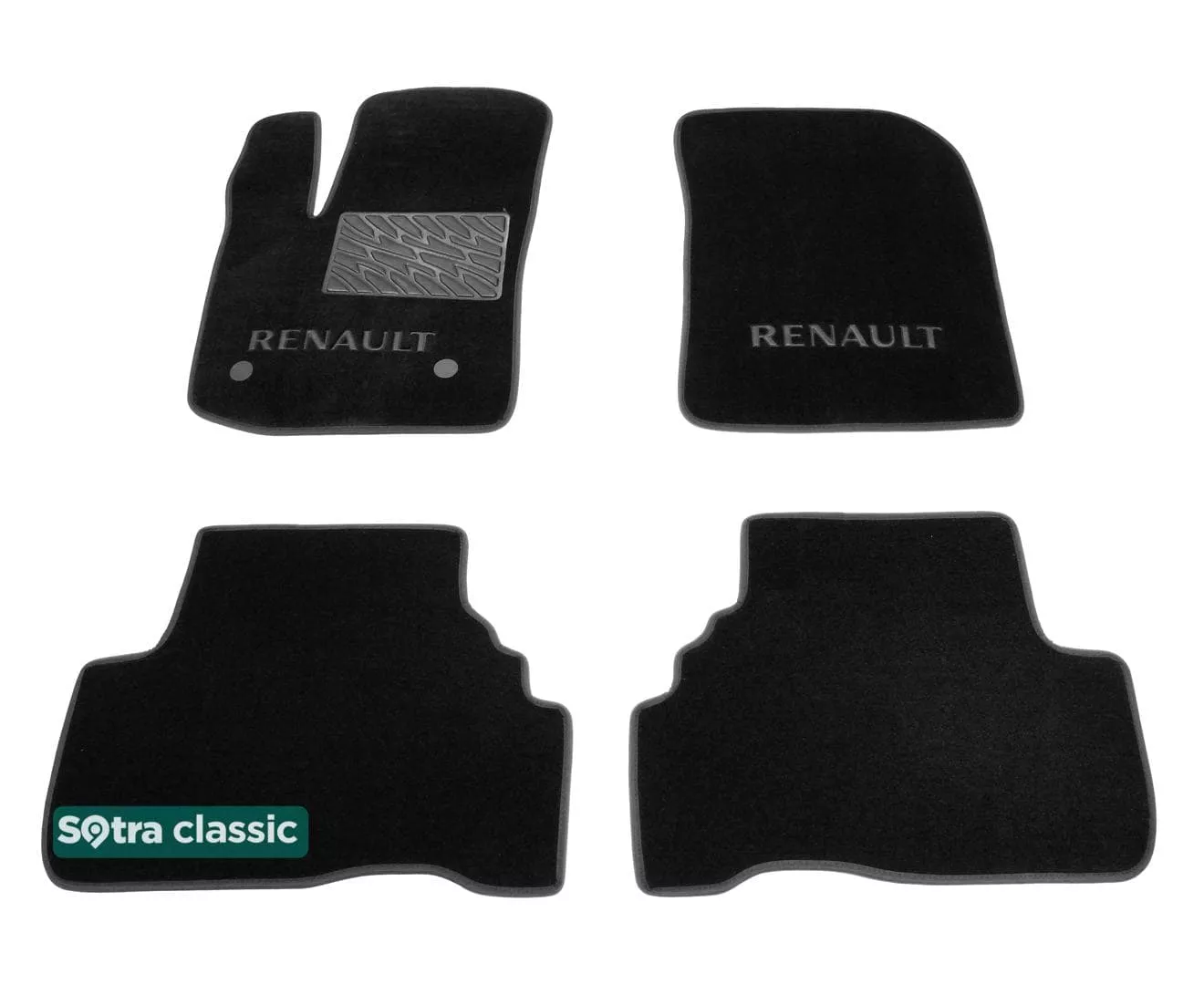 Двухслойные коврики Sotra Custom Classic 7mm Black для Renault Lodgy 2012->