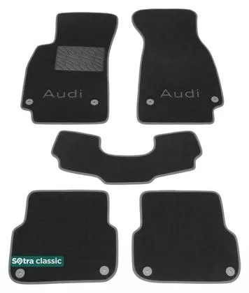 Двошарові килимки Sotra Custom Classic 7mm Grey для Audi A6 (C6) 2004-2011 Двошарові килимки Sotra Custom Classic 7mm Grey для Audi A6 (C6) 2004-2011