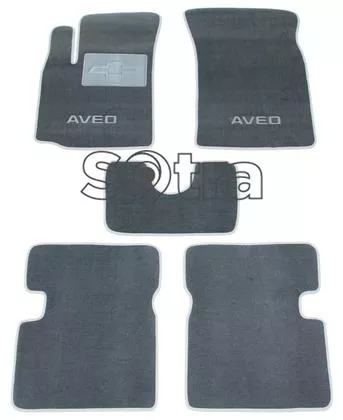 Двухслойные коврики Sotra Custom Classic 7mm Grey для Chevrolet Aveo (mkI) 2003-2011
