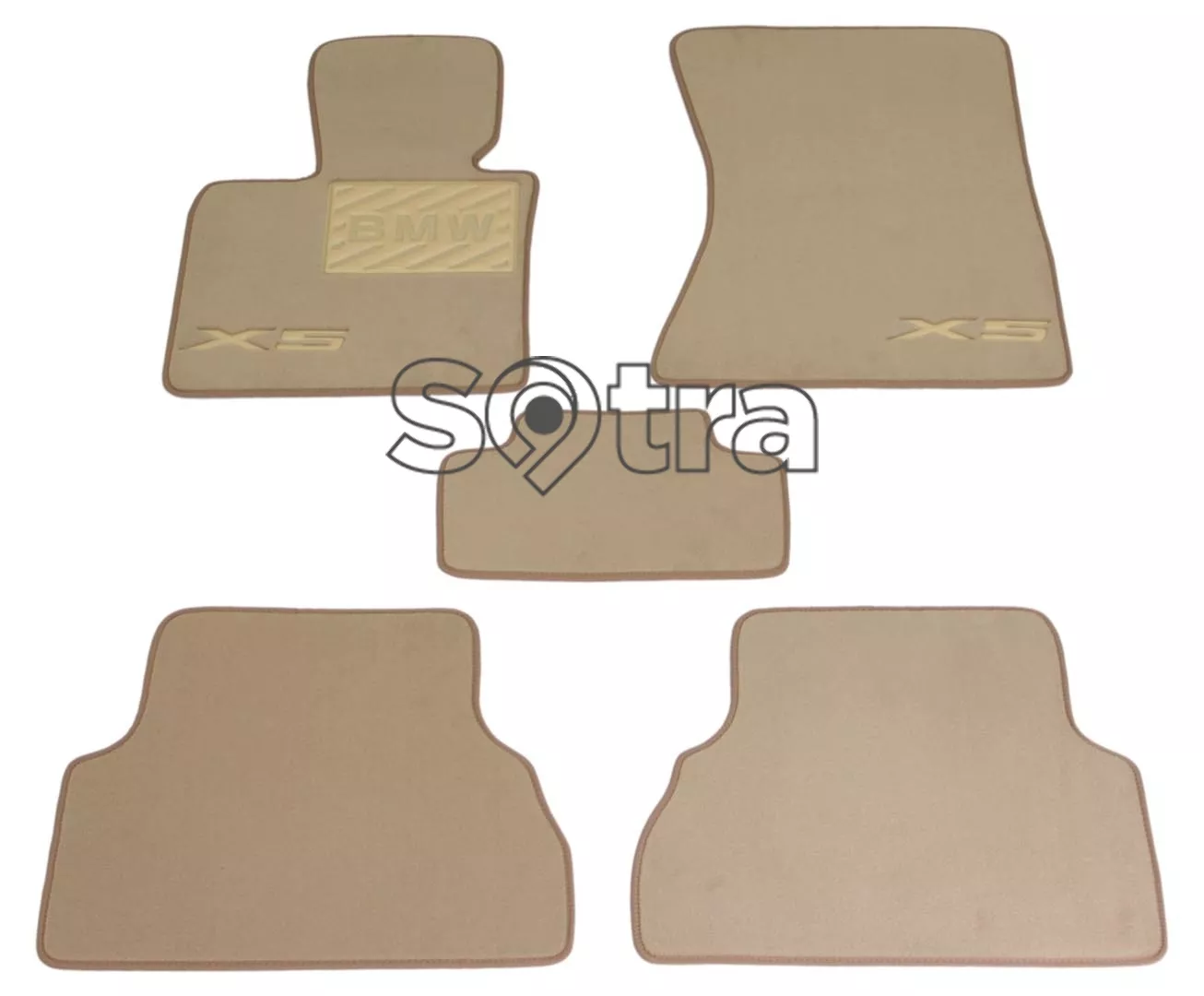 Двухслойные коврики Sotra Custom Premium 10mm Beige для BMW X5 (E70) 2008-2013