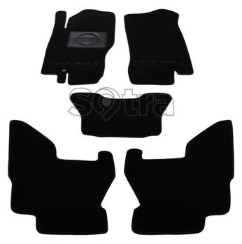 Двухслойные коврики Sotra Custom Premium 10mm Black для Nissan Pathfinder (1-2 ряд)(R51) 2005-2010