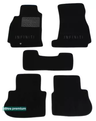 Двухслойные коврики Sotra Premium 10mm Black для Infiniti FX (S50) 2004-2008