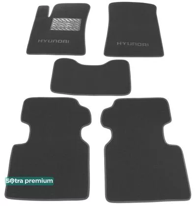 Двухслойные коврики Sotra Premium 10mm Grey для Hyundai Grandeur (TG)(mkIV) 2005-2010
