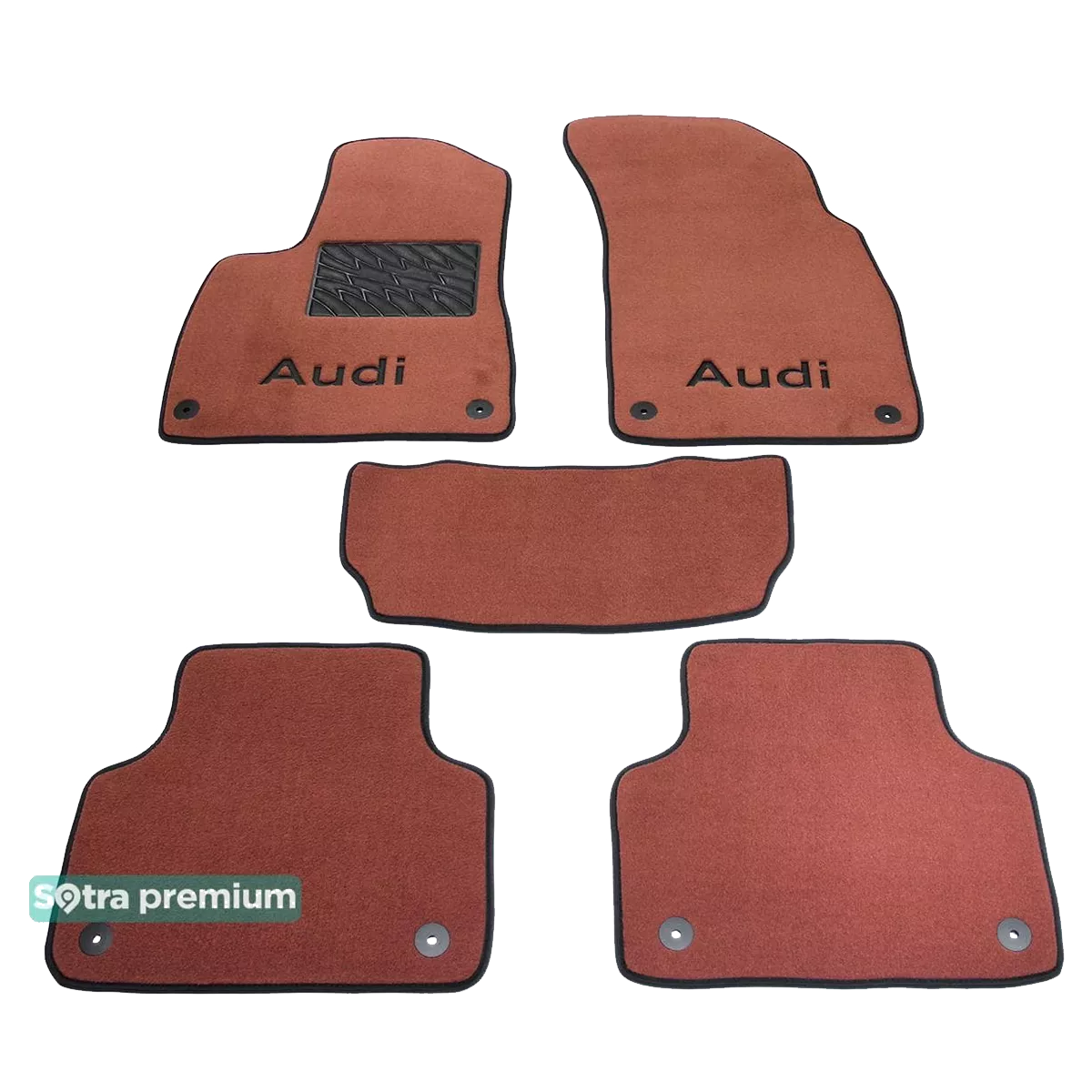 Двухслойные коврики Sotra Premium 10mm Terracot для Audi Q7/SQ7 (mkII)(1-2 ряд) 2015-> (ST 08112-CH-Terra)