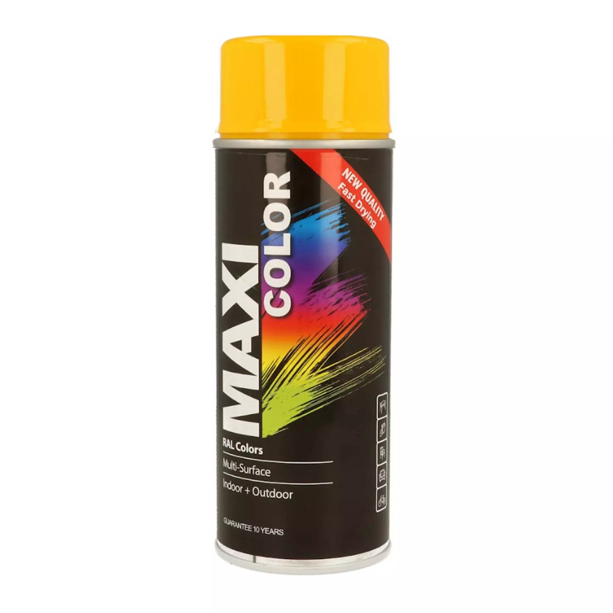 Эмаль аэрозольная универсальная декоративная Maxi Color RAL 1003 Сигнально-желтая 400мл Эмаль аэрозольная универсальная декоративная Maxi Color RAL 1003 Сигнально-желтая 400мл