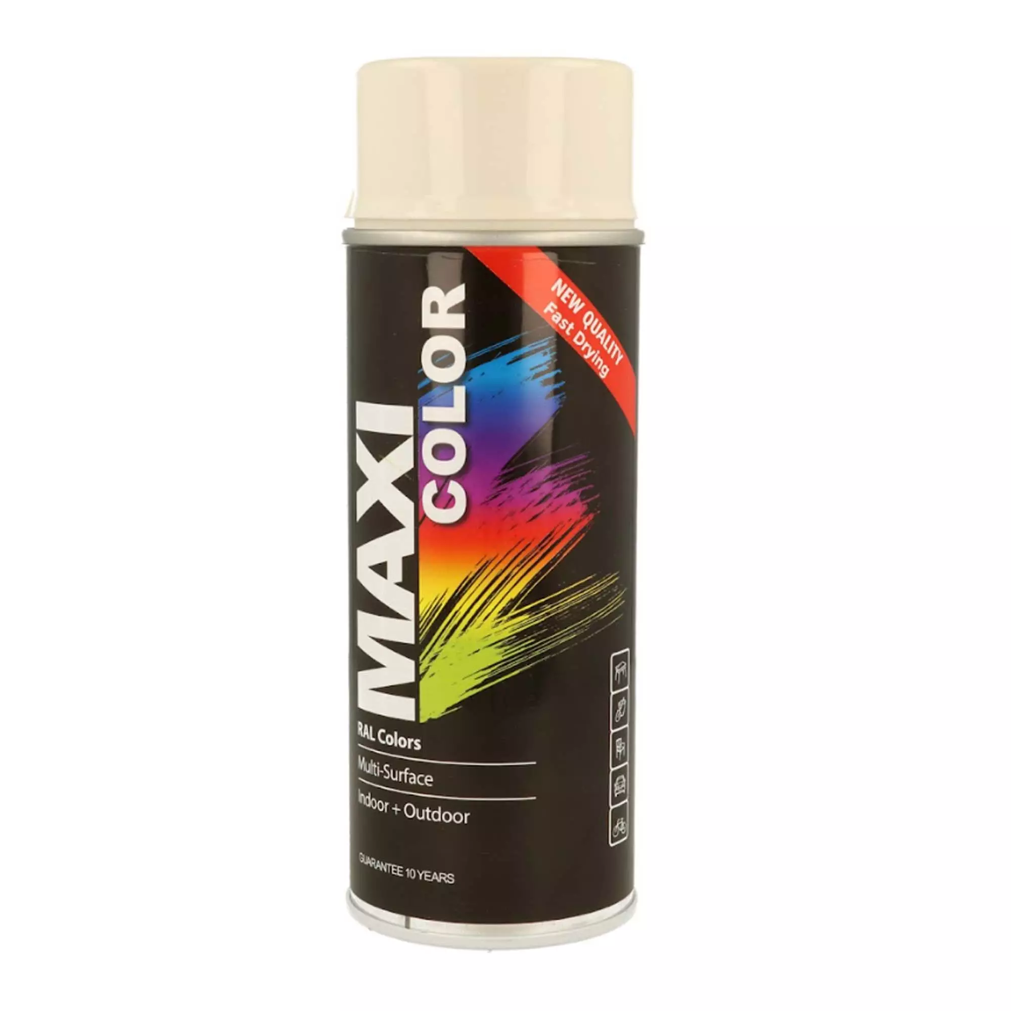 Эмаль аэрозольная универсальная декоративная Maxi Color RAL 9001 Кремово-белая 400мл (MX9001)