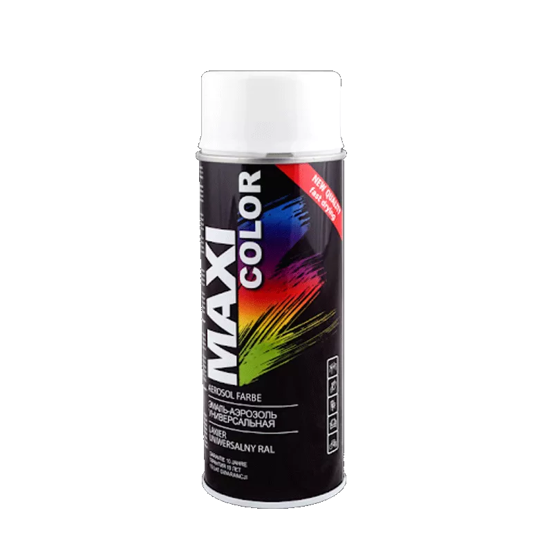 Эмаль MAXI COLOR аэрозольная универсальная декоративная RAL 9003М Сигнально-белая 400мл (MX9003M)