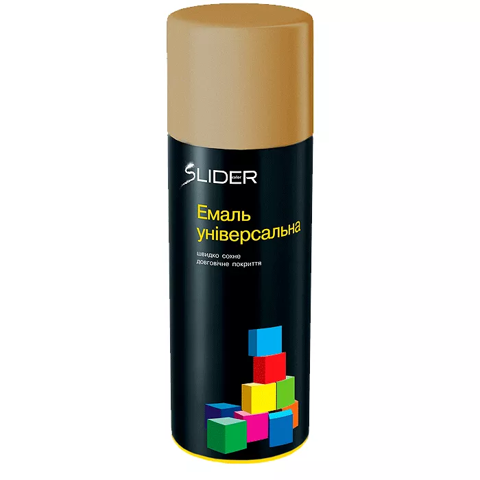 Эмаль SLIDER color универсальная 1036 золото темн., 400 мл (12 шт/уп) (000008000) (55042) Эмаль SLIDER color универсальная 1036 золото темн., 400 мл (12 шт/уп) (000008000) (55042)