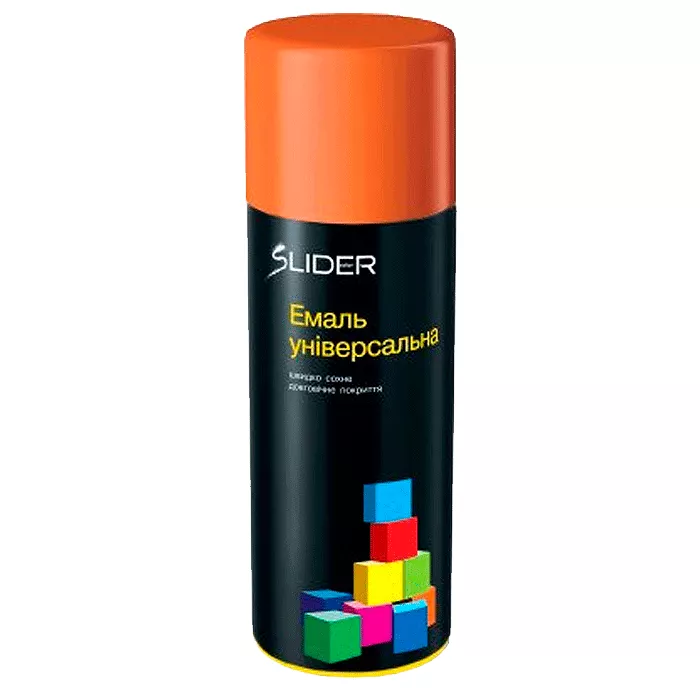 Эмаль SLIDER color универсальная 2004 оранжевая, аэр. упаковка 400 мл (12 шт/уп) (000001024) (55043)