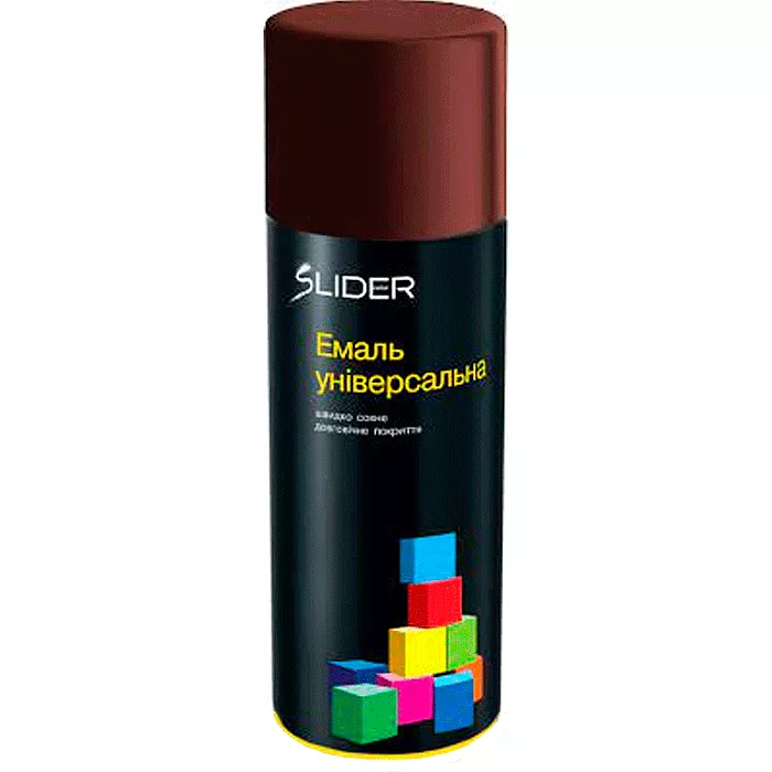 Эмаль SLIDER color универсальная 3005 темно-вишневый, 400 мл (12 шт/уп) (000007998) (55047) Эмаль SLIDER color универсальная 3005 темно-вишневый, 400 мл (12 шт/уп) (000007998) (55047)