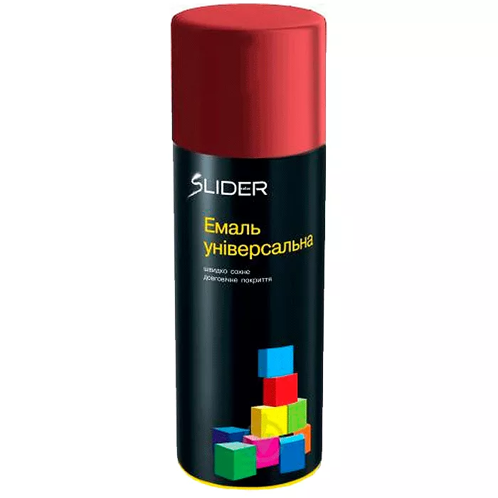 Эмаль SLIDER color универсальная 3011 вишневая, аер. упаковка 400 мл (55050) (000001026) Эмаль SLIDER color универсальная 3011 вишневая, аер. упаковка 400 мл (55050) (000001026)