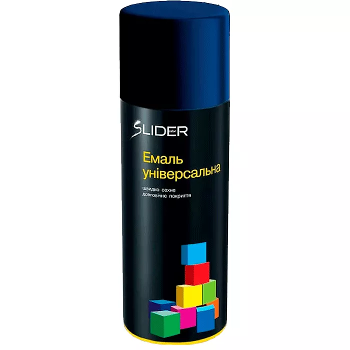 Емаль SLIDER color універсальна 5022 темно-синій, 400 мл (12 шт/уп) (000007997) (55062) Емаль SLIDER color універсальна 5022 темно-синій, 400 мл (12 шт/уп) (000007997) (55062)
