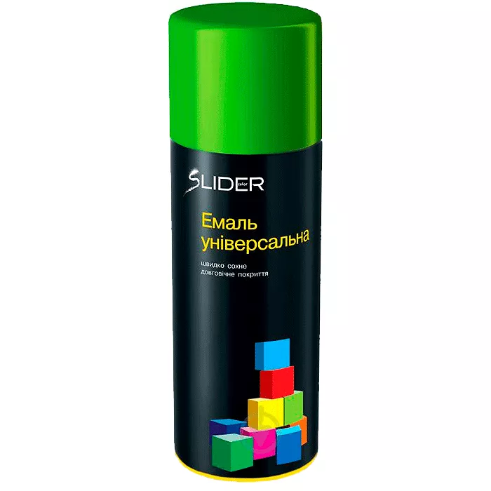 Эмаль SLIDER color универсальная 6018 салатовый,в аэр.упаковке 400 мл (12 шт/уп) (000001032) (55066)