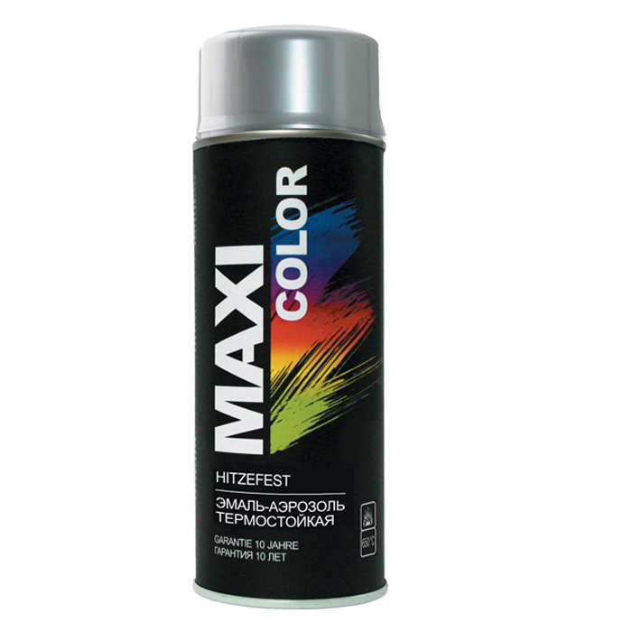Эмаль MAXI COLOR аэрозольная термостойкая серебро 400 мл (MX0007) Эмаль MAXI COLOR аэрозольная термостойкая серебро 400 мл (MX0007)