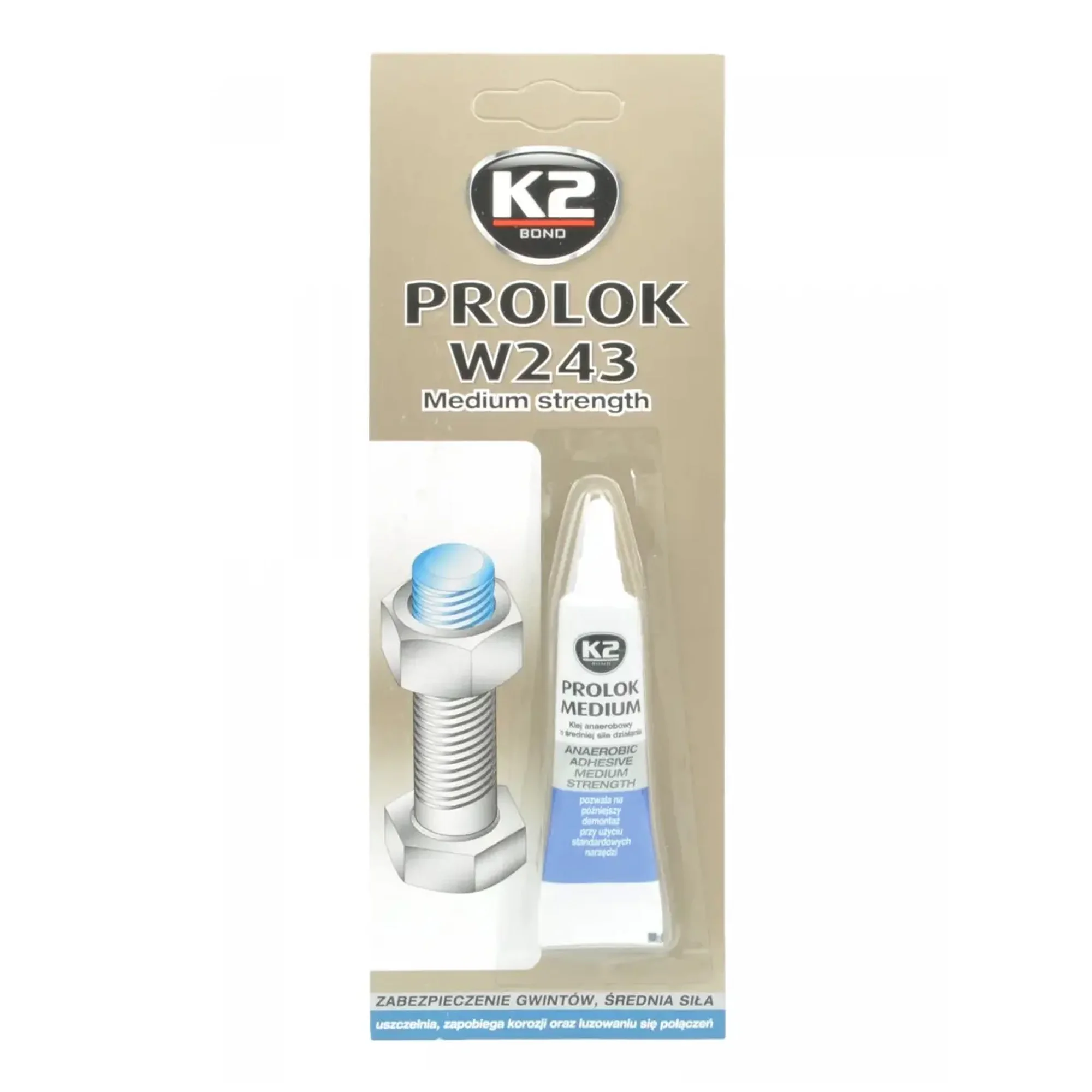 Фиксатор резьбовых соединений K2 BOND PROLOK W243 MEDIUM STRENGTH 6мл (B150) Фиксатор резьбовых соединений K2 BOND PROLOK W243 MEDIUM STRENGTH 6мл (B150)