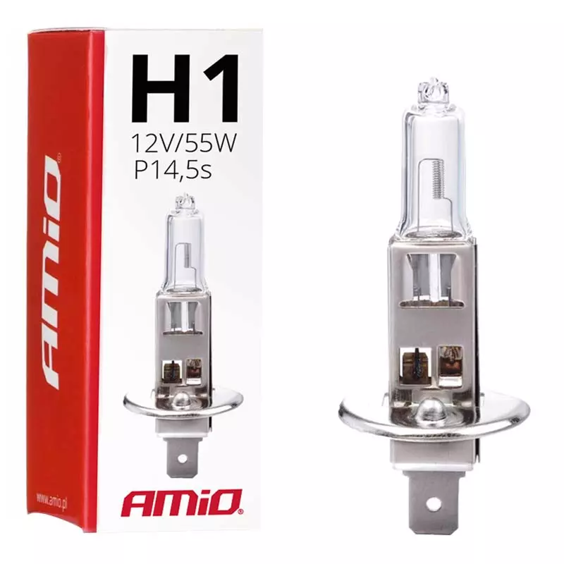 Галогенна лампа AMIO H1 12V 55W (01484)