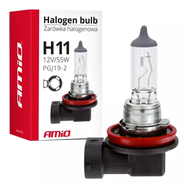 Галогенна лампа AMIO H11 12V 55W з УФ-фільтром Е4 (01159)