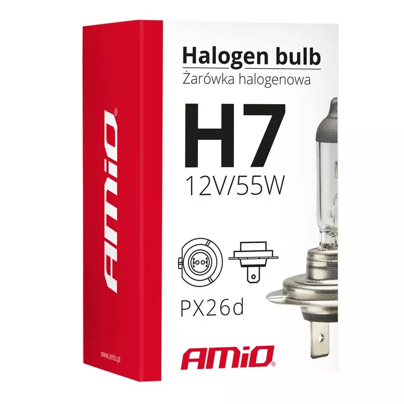Галогенна лампа AMIO H7 12V 55W з УФ-фільтром E4 (01156)